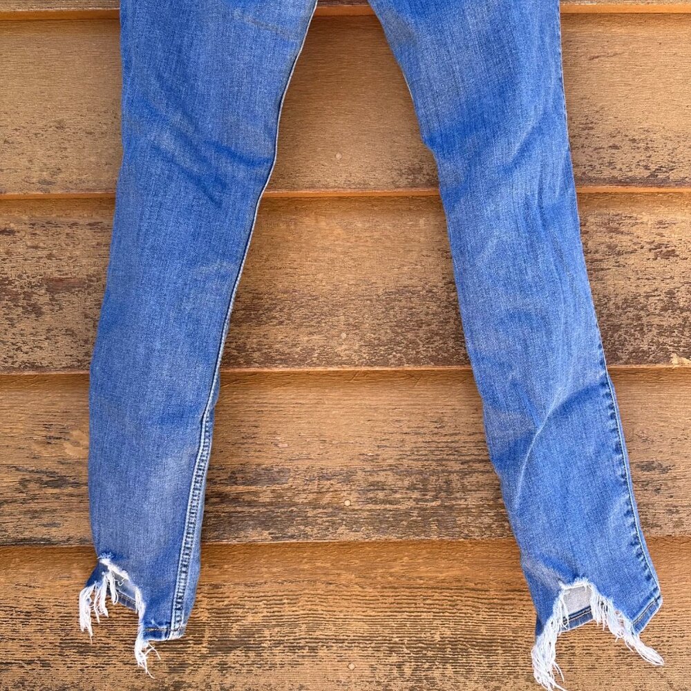 Hollister Curvy High-Rise Super Skinny Distressed Jeans W28 L30 Blue Denim Women - Picture 10 of 13